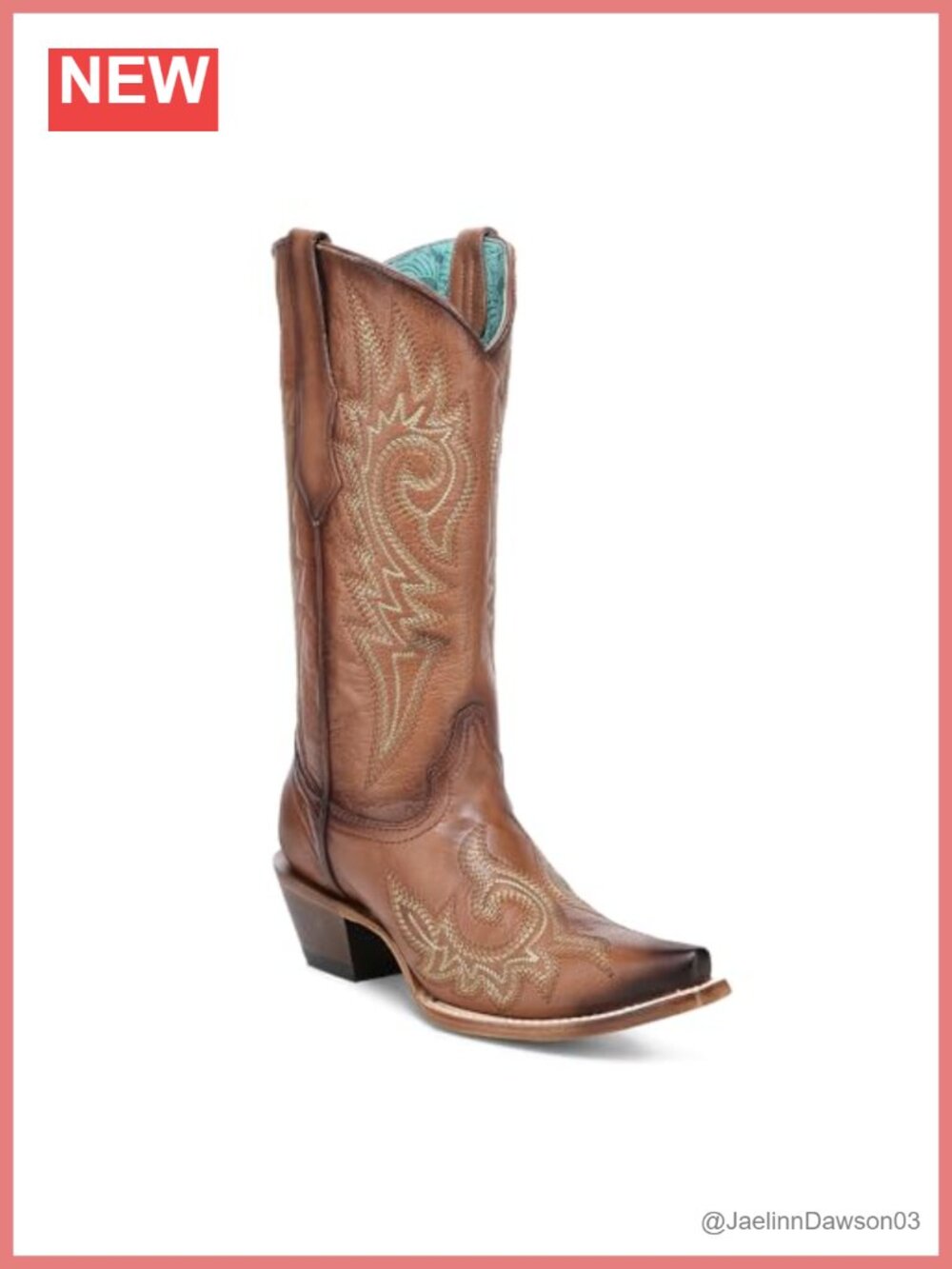 Handcrafted Leather Western Boots Snip Toe Cowboy Mid-Calf